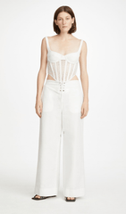 Black Hollow Lace Mesh Corset Top