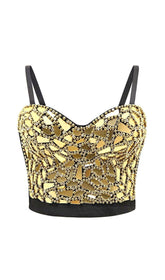 Gold Beaded Sequin Corset