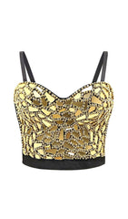 Gold Beaded Sequin Corset