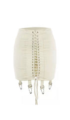 Ivory Lace UP Mini Skirt