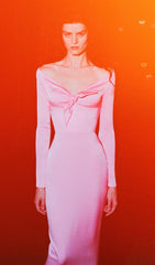 Pink Bow Bandage Midi Dress