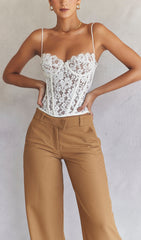 MILA Ivory Lace Underwired Corset Top