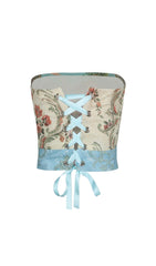 OIL PAInTInG Lace UP Tube Top