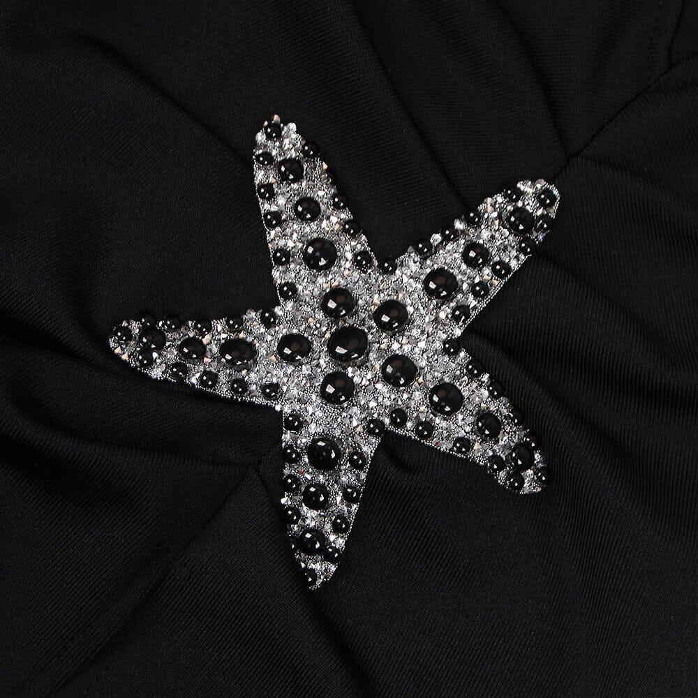 Starfish EmbelliShed Mesh BODICE Maxi Dress In Black