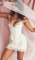 Ivory Satin Slip Dress