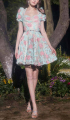 Appliqued Lace Embroidered Two Piece In Blue