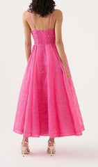 AsymmetricALLY GATheRed Maxi Dress In Organza