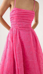 AsymmetricALLY GATheRed Maxi Dress In Organza