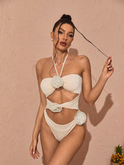 HalterNeck Cutout EmbelliShed Swimsuit