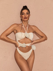 HalterNeck Cutout EmbelliShed Swimsuit