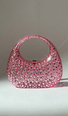 Clear EmbelliShed Bag In Pink
