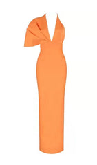 Bandage Maxi Dress In Orange