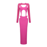 Cut Out HIP Wrap Midi Dress In Pink