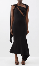 Backless Cut Out Dress In Black