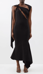 Backless Cut Out Dress In Black