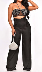 Beading Bustler Two-Piece Set In Black