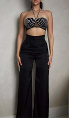 Beading Bustler Two-Piece Set In Black