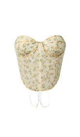 Floral Mesh Corset Top