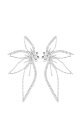 Crystal Flower Earrings In Silver