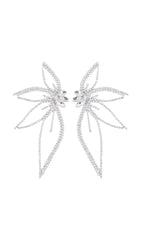 Crystal Flower Earrings In Silver