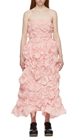 FOLDInG Ruffled Midi Dress In Pink