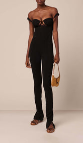 Bikini Knit Jumpsuit In Black