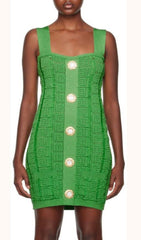 Bodycon Knit Mini Dress In Green