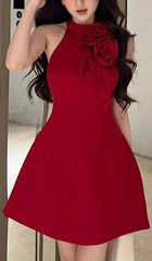 Bose EmbelliShed Sleeveless Mini Dress In Red