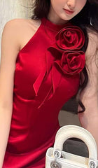 Bose EmbelliShed Sleeveless Mini Dress In Red