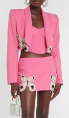 Bow EmbelliShed CRYSTA Two Piece Set