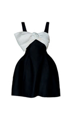 Bow Strappy Midi Dress In Black