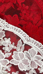 Breasted Stitching Lace Maxi Dress In Red