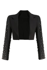 Beaded Spiral Blazer In Black