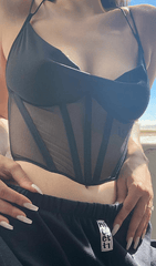 Lace UP Back Corset Top