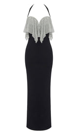 Black Halter Bandage CorseTeD Dress With Crystal Chainmail