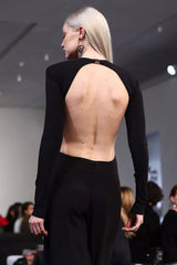 Black O Neck Hollow Backless Jumpsuit