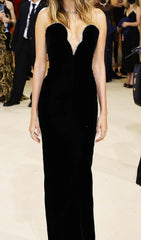 Black Off Shoulder Deep V Bandage Maxi Dress