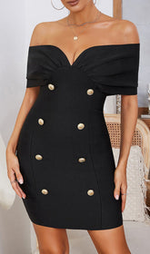 Off Shoulder SLASH Neck Bandage Mini Dress