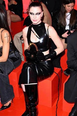 Black PU LeaTher Lace UP Two Piece