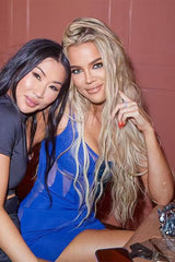 Blue Spaghetti Strap Mesh Mini Dress