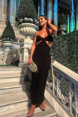 Bustler Neckline Cut Out Bandage Dress In Black