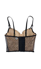 Corset Floral CropPed Top In Gray