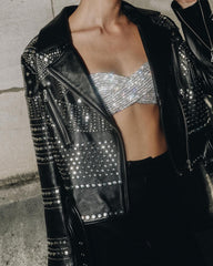 CrystalS Bandeau Top In Silver