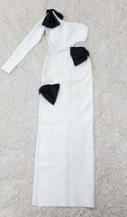 Cut Out One-Shoulder Maxi Dress In White
