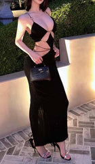 Cutout Chain Maxi Dress In Black