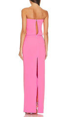Cutout Strapless Maxi Dress In Pink