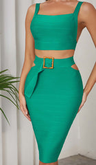 Cut Out Two-Piece Midi Dress In JADE