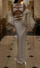 Cutout Two Pieces Suit In White