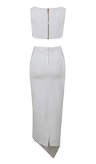 Cutout Two Pieces Suit In White