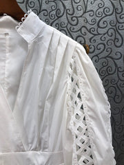 CutwoRK Plunge Midi Dress In White